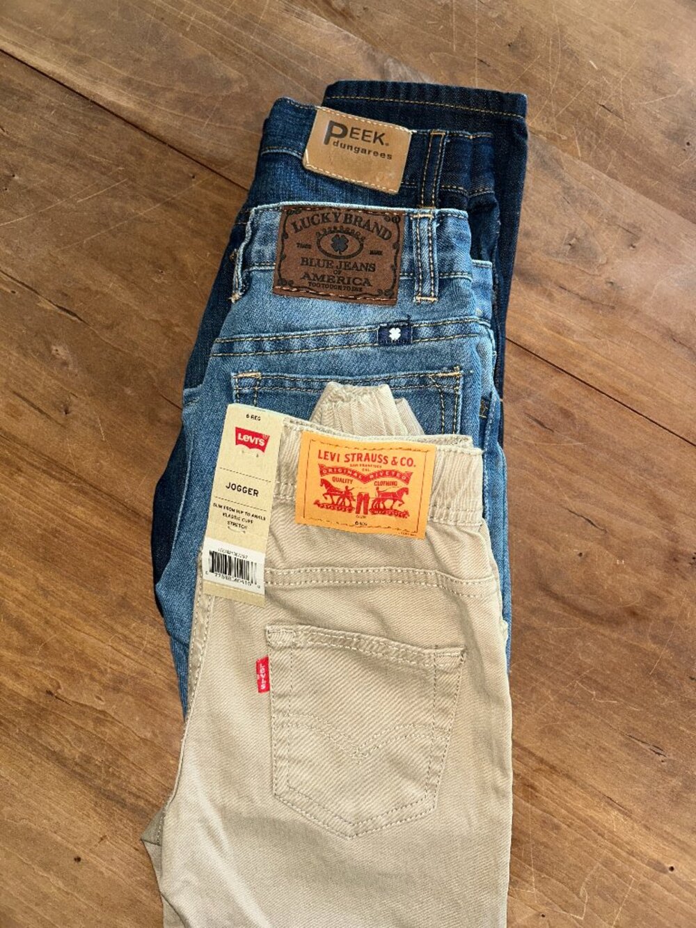 Pants, Boys Size 6, Levis Jogger, Lucky Jeans and Peek Jeans